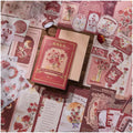 346pcs Journal Supplies Kit Vintage Scrapbook Stickers Art journaling kit. Journal Schedulers DIY Paper Stickers for Decoration Notebook Collage Album Aesthetic Tape (Rose) - 5