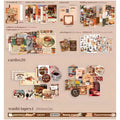 346pcs Journal Supplies Kit Vintage Scrapbook Stickers Art journaling kit. Journal Schedulers DIY Paper Stickers for Decoration Notebook Collage Album Aesthetic Tape (Coffee) - 4