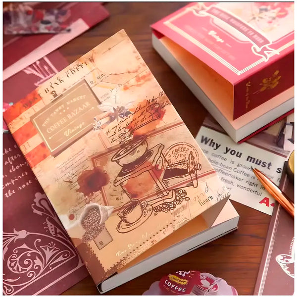 346pcs Journal Supplies Kit Vintage Scrapbook Stickers Art journaling kit. Journal Schedulers DIY Paper Stickers for Decoration Notebook Collage Album Aesthetic Tape (Coffee) - 5