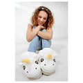Unicorn plush slippers white for home and bathroom - 2