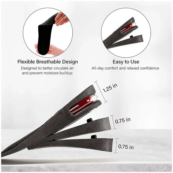 Height Increase Insole 3-Layer Air up Shoe Lifts Elevator Shoes Insole -7 cm(2.75 inches) Heels Lift Inserts for Men and Women - 2