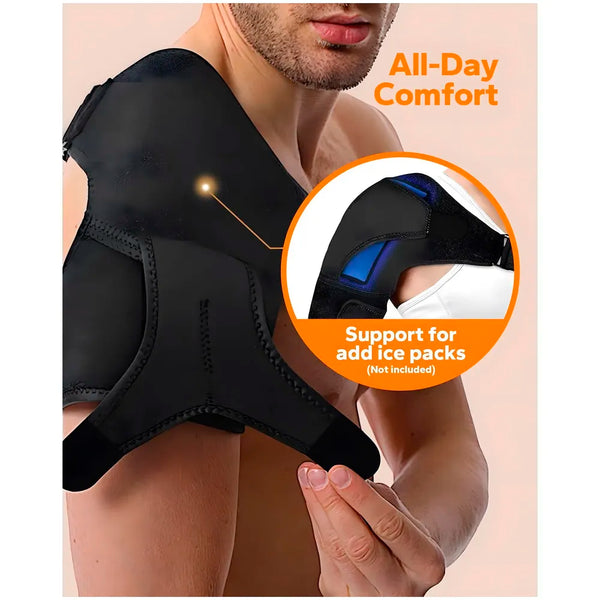 Shoulder Brace, Rotator Cuff Support Brace and Arm Sling for Pain Relief, Shoulder Compression Sleeve for Preventing Strains and Dislocation, Adjustable Fits Left and Right Arm, Men & Women - 4