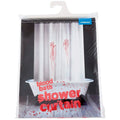 Fancy Waterproof Mildew Resistant Polyester Fabric Shower Curtain Decor with Hooks (72 X 72 Inches, White, Bloody Hand) - Set of 8 Pieces Hooks - 2
