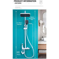 4 in 1 White Piano Keys Shower Set Top Shower, Hand Shower, Hot and Cold Mixer, White Thermostatic Mixer For Bathroom Toilet - 3