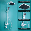 4 in 1 White Piano Keys Shower Set Top Shower, Hand Shower, Hot and Cold Mixer, White Thermostatic Mixer For Bathroom Toilet - 5