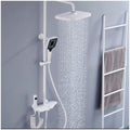 4 in 1 White Piano Keys Shower Set Top Shower, Hand Shower, Hot and Cold Mixer, White Thermostatic Mixer For Bathroom Toilet - 7