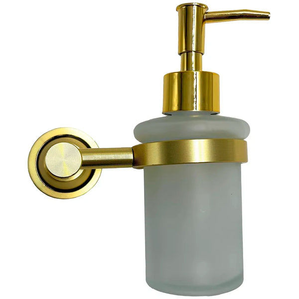 Gold Liquid Soap Dispenser Wall Mounted Golden Colour Stainless Steel Stand and Glass Liquid Soap Dispenser for Bathroom and Wash Basin Hand wash Dispenser Bathroom Accessories - 3