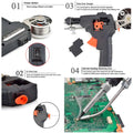 Soldering Gun Pro 40-80W Automatic Hand-held Solder Iron Kit Welding Tool, With Wire, De-soldering Pump, Tweezers And Holder with Sponge for Circuit Board, Professional Electronic Repair - 3