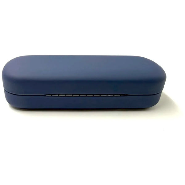Spectacle Case Hard Box Shell With Cleaning Cloth For Specs And Sunglasses Spacious Interior With Soft Felt Snap To Close Sturdy Rugid Unisex -Blue Colour 6.4 Inch X 2.5 Inch X 1.5 Inch - 4