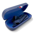 Spectacle Case Hard Box Shell With Cleaning Cloth For Specs And Sunglasses Spacious Interior With Soft Felt Snap To Close Sturdy Rugid Unisex -Blue Colour 6.4 Inch X 2.5 Inch X 1.5 Inch - 6