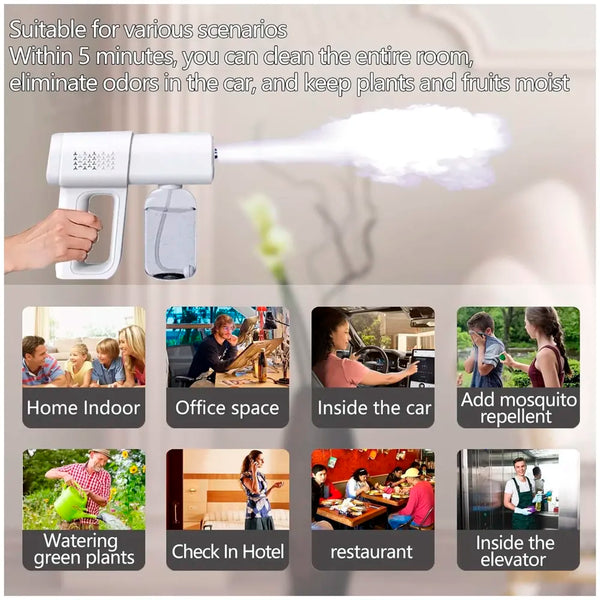 AQUAKART K5 PRO Professional Disinfectant Fogger Machine, Sanitizer Sprayer. for Mosquitoes Inspects and Pests Cordless Handheld Nano Spray Gun – Spray Gun with Blue Light for Touchless Sanitization - 2