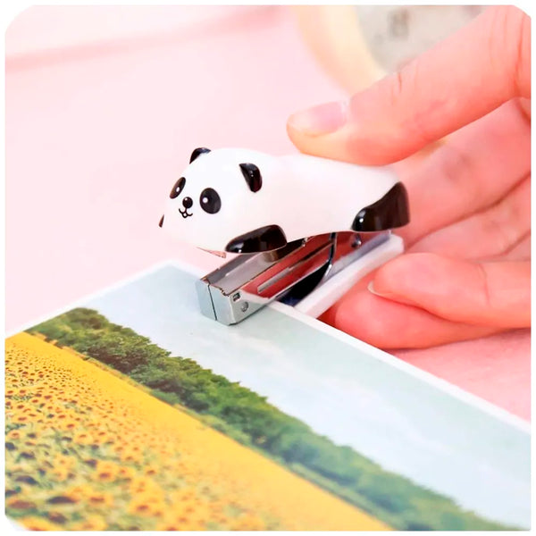 Cute Panda Cartoon Animal Mini Desktop Stapler, Home Stapler with 1000 Staples - 8