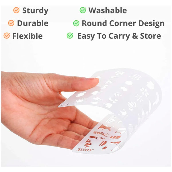 20 PCS Journal Stencil Plastic Planner Set for 4x7-inch Journal, Notebook, Diary, Scrapbook, and DIY Drawing Templates - 2