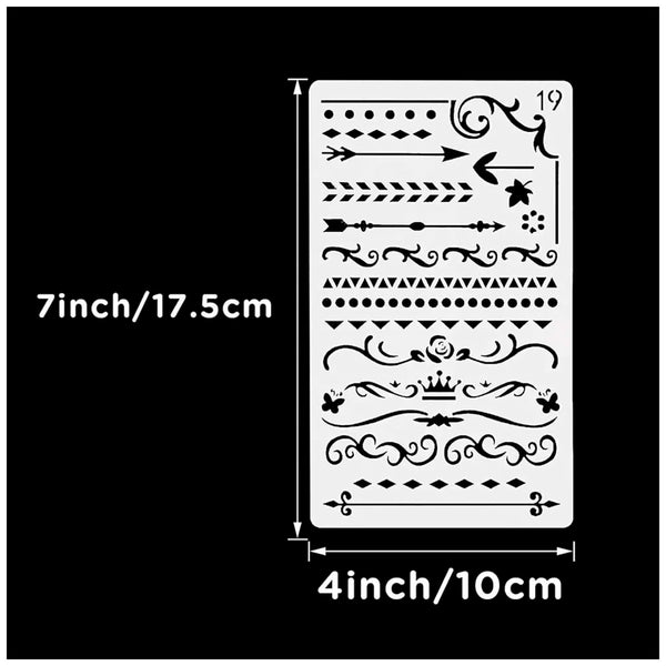 20 PCS Journal Stencil Plastic Planner Set for 4x7-inch Journal, Notebook, Diary, Scrapbook, and DIY Drawing Templates - 5