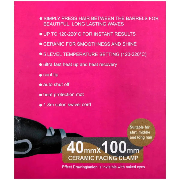 Hair Crimper With LCD Display And 5 Level Temperature Control, Ultra Fast Heat-up And Heat Recovery, Auto Shut-off For safety, Wider Ceramic Plates For smoothness and Shine - 5