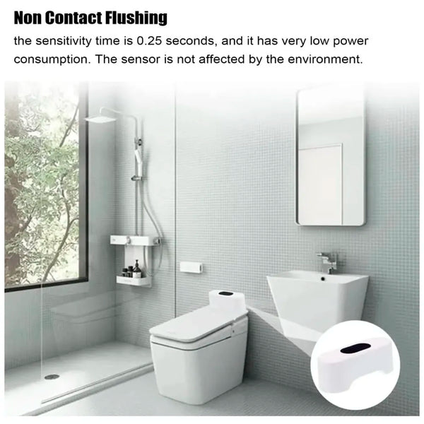 Automatic Toilet Flusher Touchless Toilet Flush Kit Toilet Flusher Replacement Kit for Most Homes and Public Toilets with Infrared Sensor, Rechargeable USB Charging and IPX6 Waterproof - 7