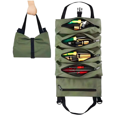 Tool Bag Roll up Storage For Working Tools Hardware Organizer For Professionals Portable 47cm x 28cm