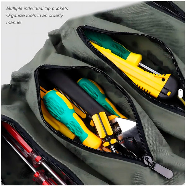 Tool Bag Roll up Storage For Working Tools Hardware Organizer For Professionals Portable 47cm x 28cm - 5