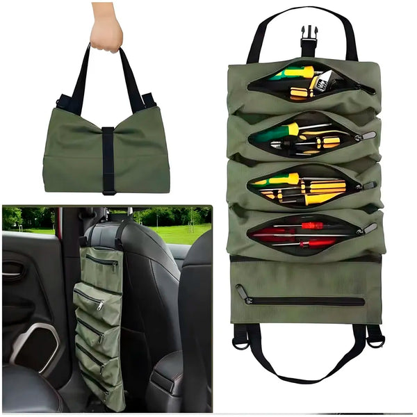 Tool Bag Roll up Storage For Working Tools Hardware Organizer For Professionals Portable 47cm x 28cm - 9