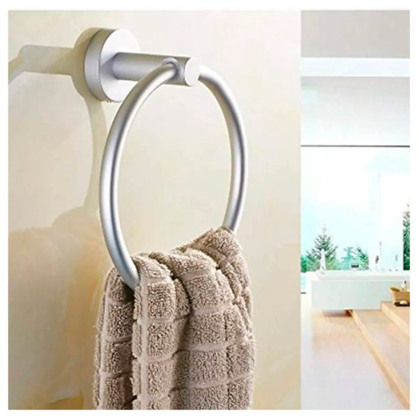 Aluminium Towel Ring Rust-Free, Heavy Duty, Modern Concealed Screw System (Screws Included) - 2