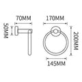 Aluminium Towel Ring Rust-Free, Heavy Duty, Modern Concealed Screw System (Screws Included) - 5