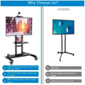 Mobile TV Cart TV Stand with Wheels for 32 to 65 Inch LCD LED OLED Plasma Flat Panel Screens Up to 45 Kgs Tv Trolley - 4