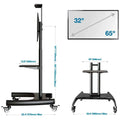 Mobile TV Cart TV Stand with Wheels for 32 to 65 Inch LCD LED OLED Plasma Flat Panel Screens Up to 45 Kgs Tv Trolley - 7