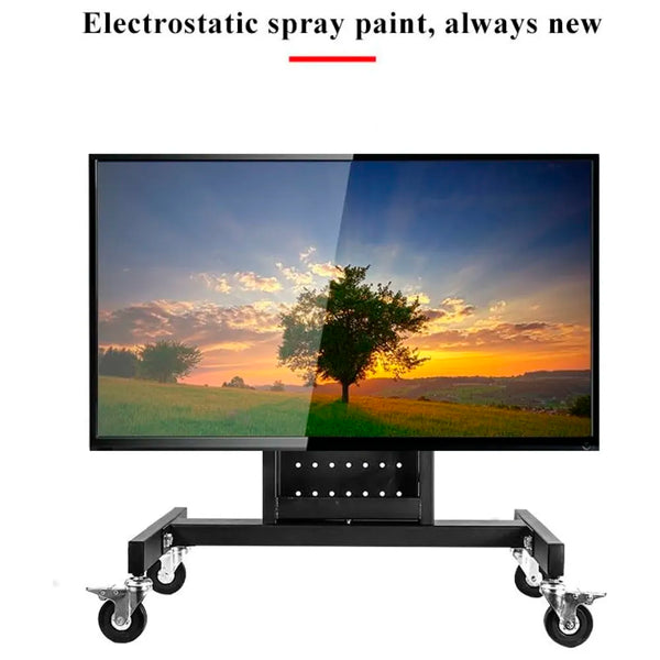 Heavy Duty Low Height Swivel Movable Tv Floor Stand Tv Trolley with Wheels for 32 Inch to 65 Inch LED for Events and Stage - 3
