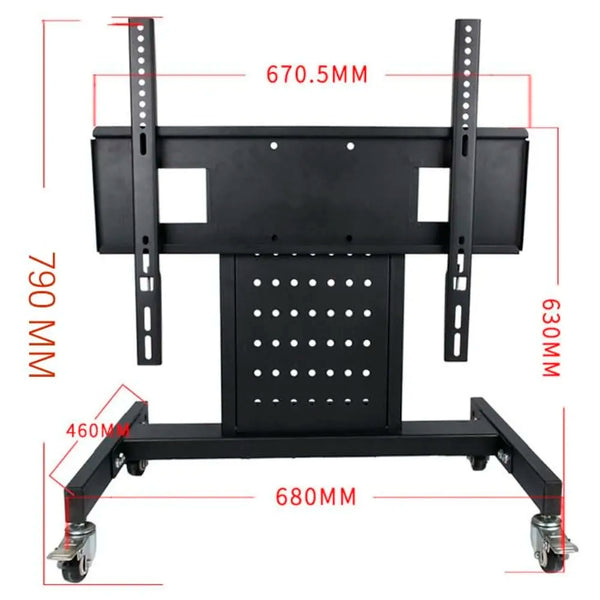 Heavy Duty Low Height Swivel Movable Tv Floor Stand Tv Trolley with Wheels for 32 Inch to 65 Inch LED for Events and Stage - 4