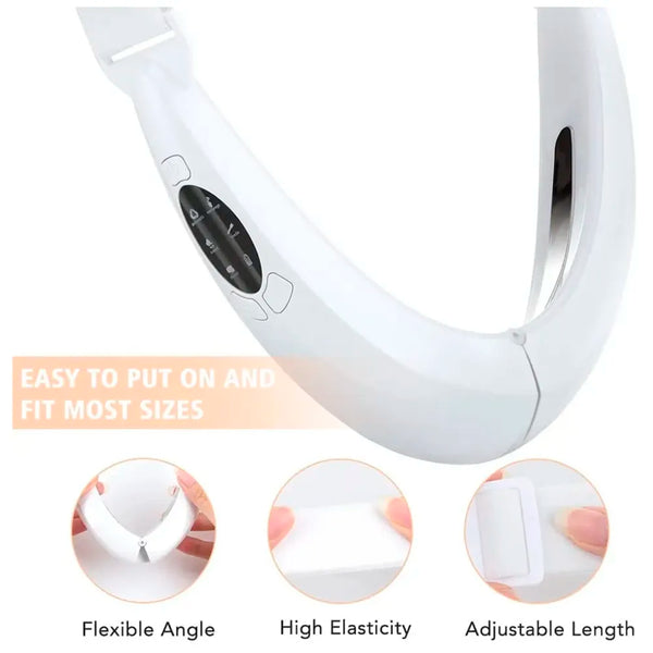 V Face Shaper LED Photon Therapy Micro Current Vibration V Face Slimming Massager V-Line Up Face Lifting Belt Chin Lifting Device, Skin Groomer EMS - 6