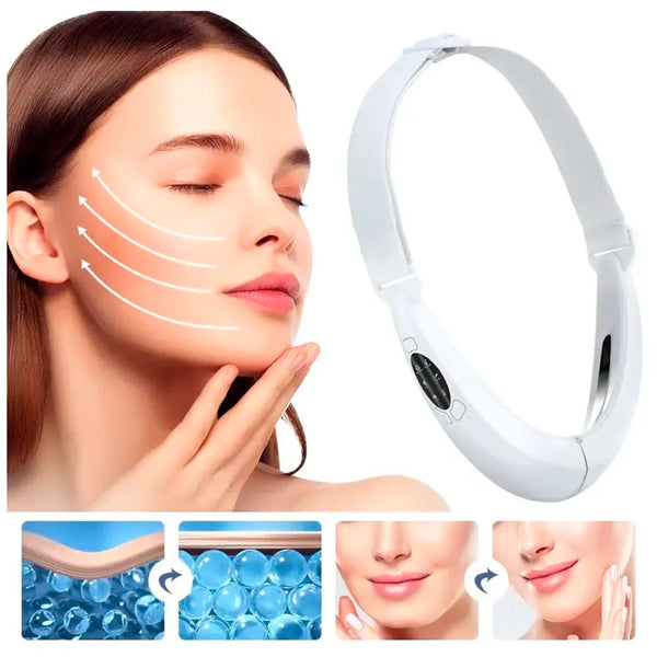 V Face Shaper LED Photon Therapy Micro Current Vibration V Face Slimming Massager V-Line Up Face Lifting Belt Chin Lifting Device, Skin Groomer EMS - 7