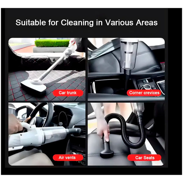 Cordless Vacuum Cleaner, Portable High-Power Motor with Strong Suction, Handheld Rechargeable Hoover with 4 Multi-Use Attachments for Home, Car & Office (White) - 5