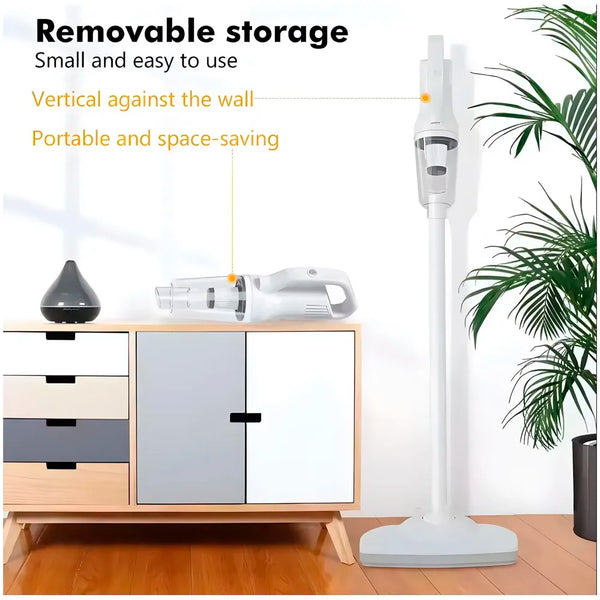 Cordless Vacuum Cleaner, Portable High-Power Motor with Strong Suction, Handheld Rechargeable Hoover with 4 Multi-Use Attachments for Home, Car & Office (White) - 6