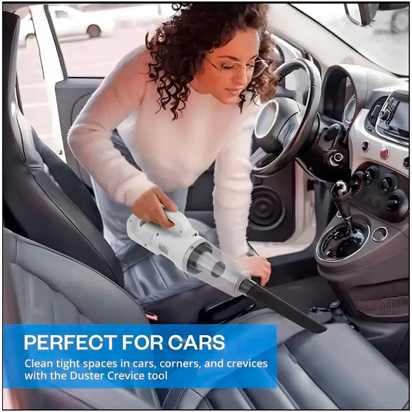 Cordless Vacuum Cleaner, Portable High-Power Motor with Strong Suction, Handheld Rechargeable Hoover with 4 Multi-Use Attachments for Home, Car & Office (White) - 9