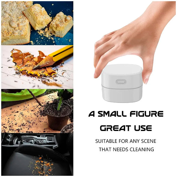 Desk Vacuum Cleaner, Mini Table dust Sweeper Energy Saving, High Endurance up to 90 mins, Cordless 360º Rotatable Design for Keyboard/Home/School/Office - 2