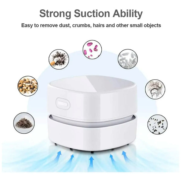 Desk Vacuum Cleaner, Mini Table dust Sweeper Energy Saving, High Endurance up to 90 mins, Cordless 360º Rotatable Design for Keyboard/Home/School/Office - 4