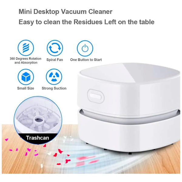 Desk Vacuum Cleaner, Mini Table dust Sweeper Energy Saving, High Endurance up to 90 mins, Cordless 360º Rotatable Design for Keyboard/Home/School/Office - 7