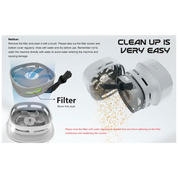 Desk Vacuum Cleaner, Mini Table dust Sweeper Energy Saving, High Endurance up to 90 mins, Cordless 360º Rotatable Design for Keyboard/Home/School/Office - 8