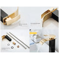 Black Gold Small Waterfall Faucet Single Lever Basin Mixer Waterfall Short Black, SS Material, for Bathroom Washbasins Toilets 7 Inches Height. - 3