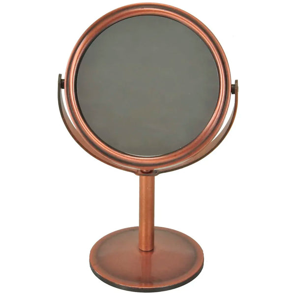 Pocket Size Vanity Mirror with 5X Magnification and Standard Tabletop Shaving Makeup ~ 2 in 1~15 cm (Bronze)