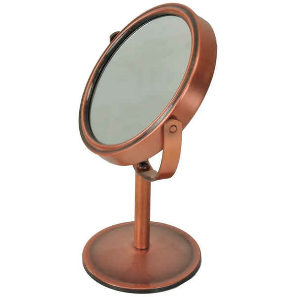 Pocket Size Vanity Mirror with 5X Magnification and Standard Tabletop Shaving Makeup ~ 2 in 1~15 cm (Bronze) - 3