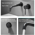 SS Black Mixer Hot and Cold Basin Tap Faucet Basin Mixer Wall Mounted Mixer with Concealed Parts, for Bathroom Wash Basin Matt Black -19.5cm - 2