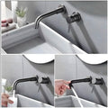 SS Black Mixer Hot and Cold Basin Tap Faucet Basin Mixer Wall Mounted Mixer with Concealed Parts, for Bathroom Wash Basin Matt Black -19.5cm - 4