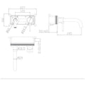 SS Black Mixer Hot and Cold Basin Tap Faucet Basin Mixer Wall Mounted Mixer with Concealed Parts, for Bathroom Wash Basin Matt Black -19.5cm - 5
