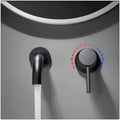 SS Black Mixer Hot and Cold Basin Tap Faucet Basin Mixer Wall Mounted Mixer with Concealed Parts, for Bathroom Wash Basin Matt Black -19.5cm - 7