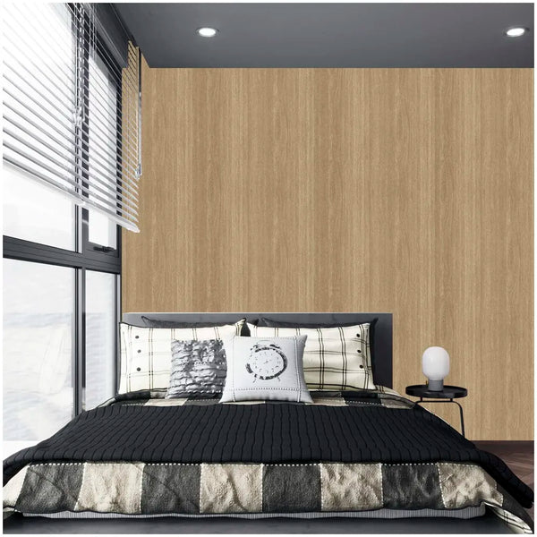 Veneer Wooden Textured Wallpaper (0.53 * 10 M, 57 Square Feet) 1 Full Roll, Maple Tree Wood Design - 6