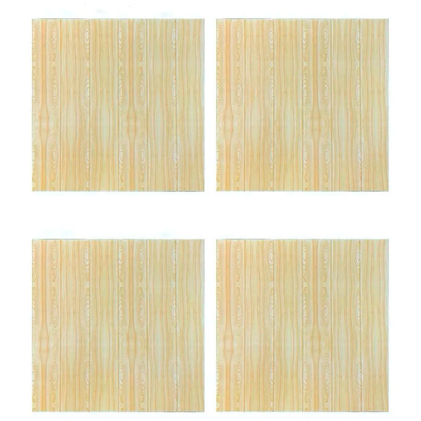 Wall Paper, 3D Wood Wall Stickers Self-Adhesive Panel Decal PE Wallpaper - Peel and Stick Wall Panels for TV Walls, Sofa Background Wall Decor (4)