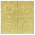 Gold Foam Wall Paper, 3D Wall Stickers 70 x 70 Cm Self-Adhesive Panel Decal PE Wallpaper - Peel and Stick Wall Panels Golden (1)