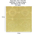 Gold Foam Wall Paper, 3D Wall Stickers 70 x 70 Cm Self-Adhesive Panel Decal PE Wallpaper - Peel and Stick Wall Panels Golden (1) - 2