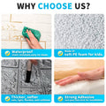 Grey Foam Wall Paper, 3D Brick Wall Stickers Self-Adhesive Panel Decal PE Wallpaper - Peel and Stick Wall Panels, 5.8 Sqft - 5